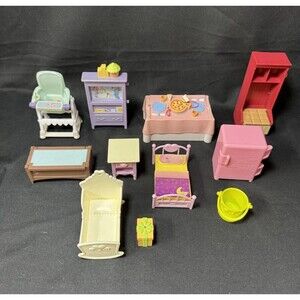 Loving Family Fisher Price Doll House Vintage Furniture 9+ Piece Nostalgia